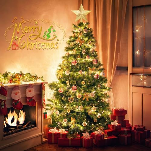 Glitter Christmas Star Tree Topper for Holiday Decorations, Christmas Tree Decoration for Holiday Ornament and Home Decor, Shatterproof Tree Toppers for Party Indoor ??? Outdoor-Gold 4 inch - Image 7
