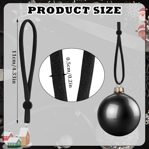 JUNEBRUSHS 150Pcs Black Ornament String for Christmas Tree, Adjustable Ribbon Hangers Christmas Ties String Ribbon Loops for Ornament Hanging Tree Decorations - Image 3