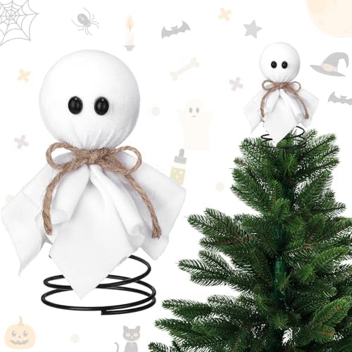 Suncalla Halloween Ghost Tree Topper Velvet Ghost 5.5 Inch Spooky by Unknown