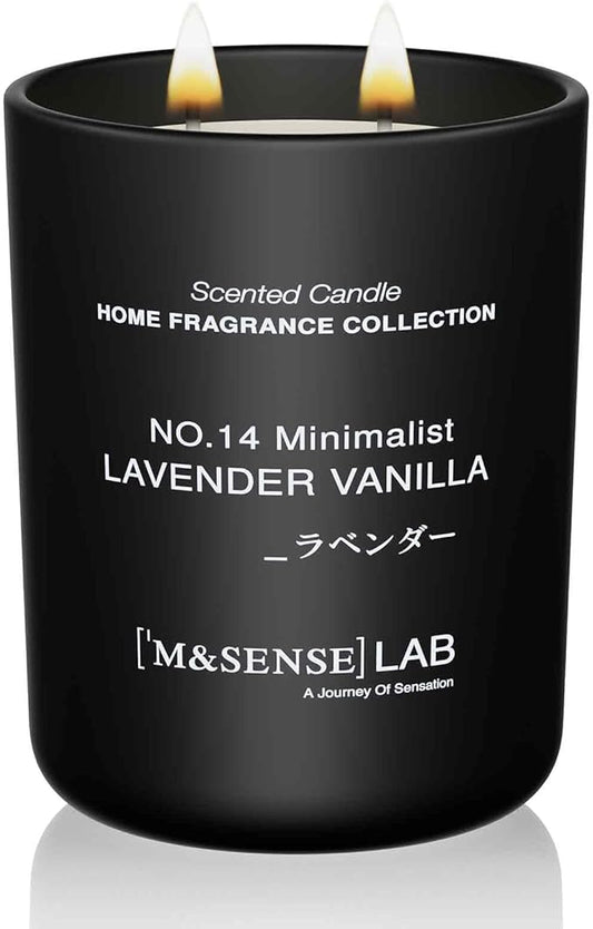 M&SENSE Natural Soy Large Candle| Lavender Vanilla | 16.6 oz, 95H Burn | Mini Spring Scented Candles for Relaxation, Valentines Day Gift, Home Décor | for Bedroom, Office, Party