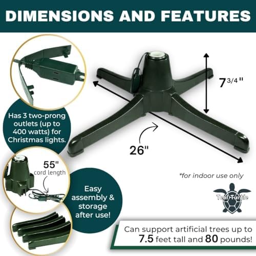 Teal Turtle Winter Wonder Rotating Christmas Tree Stand for Artificial Trees - Image 3