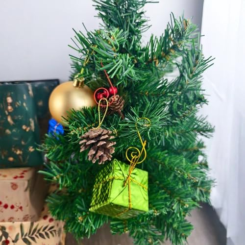 150 PCS Ornament Hooks Multicolor Christmas Ornament Hooks Christmas Tree Decoration S-Shaped Hangers Wire Hooks with Box Red Green Yellow (Circular Shape) - Image 4