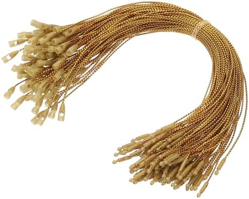 PATIKIL Christmas Ornament Hooks, 100 Pcs LED String Light Hanging Cable Holiday Decor Gift Tag Hanger with Snap Lock for Valentine's Halloween, Gold by PATIKIL
