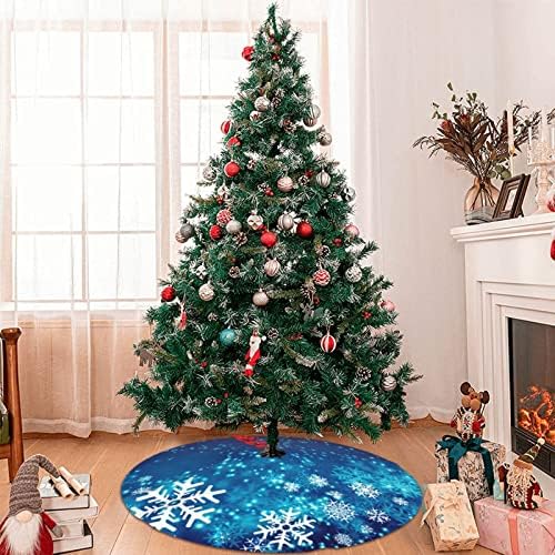 Christmas Tree Skirt Snowflake Blue Xmas Winter 36 Inch for Xmas New Year Nightmare Before Christmas Decorations Lobby Home - Image 6