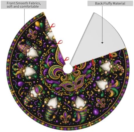 Gnome Christmas Tree Skirt Tree Mat for Xmas Holiday Party Decorations Indoor Outdoor 36 Inch - Image 4