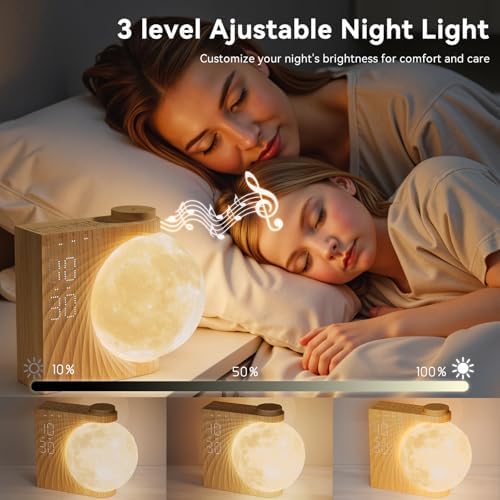 RETEYUNG Sunrise Alarm Clocks Sound Machine Moon Lamp for bedrooms - Image 4