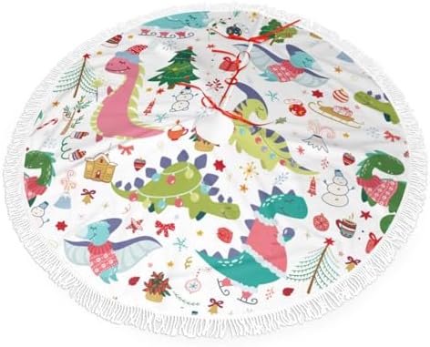 Christmas Dinosaur Christmas Tree Skirt 30 Inch by Yomko
