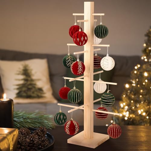 31 Inch Christmas Ornament Display Tree Centerpieces for Tables Ornament Tree Stand Holder Tabletop Artificial Tree for Wedding Anniversary Birthday Farmhouse Party Home Decor - Image 5