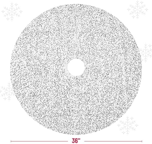 Mr. Pen- Christmas Tree Skirt, 36 inch, Silver Sequin Tree Skirt - Image 2