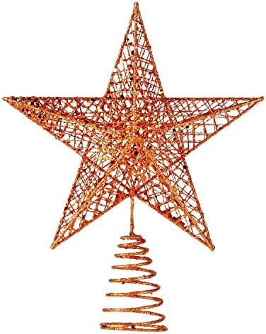 BinaryABC Iron Christmas Tree Star Topper,20cm Glittering Tree Topper by BinaryABC