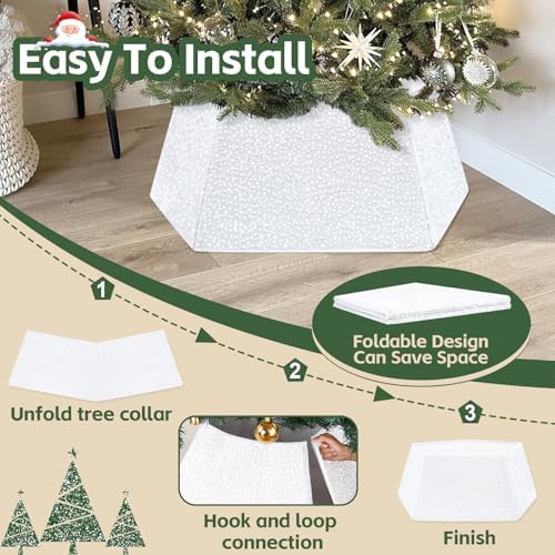 Sequin Christmas Tree Ring Collar White Tree Collar 25.59 Inch Velvet Tree Stand Cover for Xmas Artificial Tree Home Ornaments - Image 5