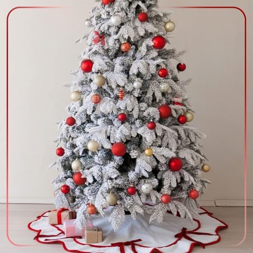 Soulchen Red Velvet Bow Christmas Tree Skirt Furry Plush 36 Inch - Image 3