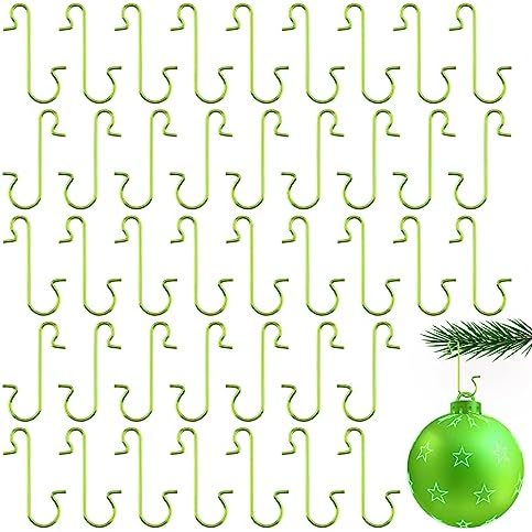 Metal Wire Hooks Ornament Hangers with Storage Box for Christmas Tree Decoration, Green by Zanzike