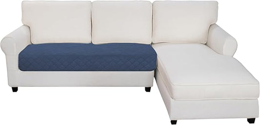 Easy-Going Sectional Couch Covers for Dogs L Shape Sofa Cover Reversible Sofa Slipcover Chaise Lounge Cover Furniture Protector Cover for Pets Dog Cat (30 x 50 inches, Dark Blue/Light Blue)