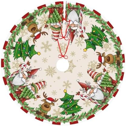 Santa Claus Gnome Christmas Tree Skirt 36" for Xmas Halloween New Year Holiday Party Home Tree Mat Decor Ornaments Decoration - Image 6