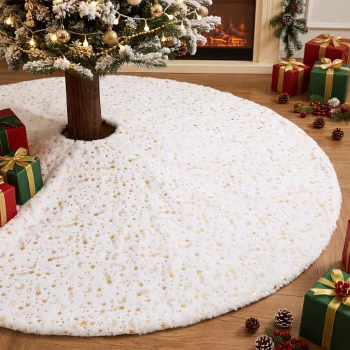 48" Christmas Tree Skirt, Star Style Xmas Wizard Party Decor - Image 6