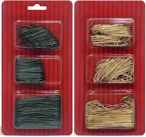 Bexter 900 Count Ornament Hooks ?€? Silver, Green & Gold Assorted Set | 2 Sizes (1.25?€? & 2.5?€?) | Christmas Tree Hanging Hooks for Baubles, Ornaments & Holiday Decorations - Image 4
