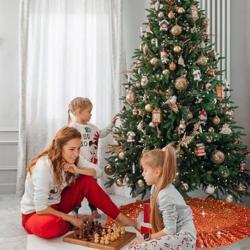 Orange Christmas Tree Skirt 45 Inches Ruffle Fall Tree Skirt - Image 6