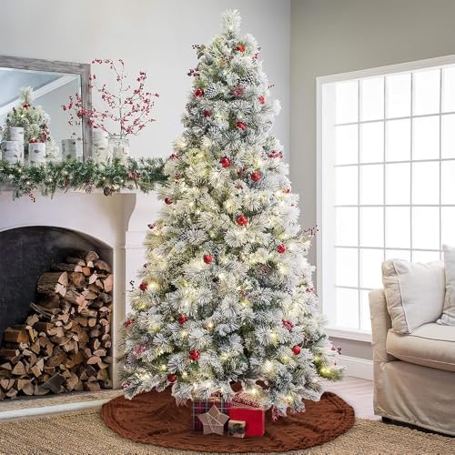YUJUN 48 Inches Christmas Knitted Tree Skirt Decorations Xmas Large Vintage Brown Chunky Cable Farmhouse Thick Rustic Tree Skirt for Merry Christmas Tree Holiday Home Party Decoration - Image 6