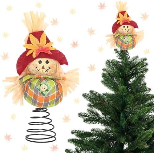 Suncalla Fall Thanksgiving Scarecrow Tree Topper 8 Inches Autumn Ornament by Unknown