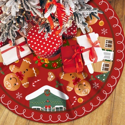 Gingerbread Christmas Decorations Christmas Tree Skirt 48inch by ssailuedecor