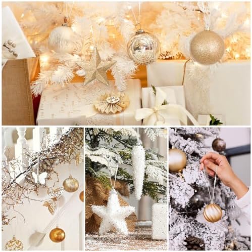 JUNEBRUSHS 600PCS White Halloween Ornament Hooks Ornament Hangers with Snap - Image 4