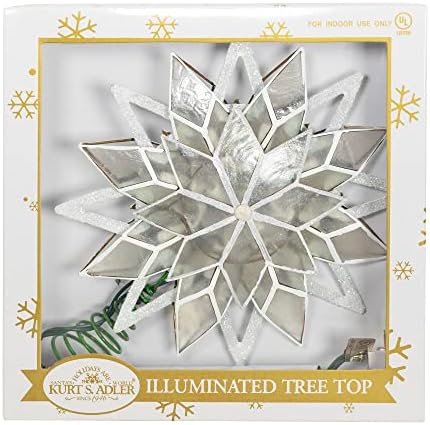 10-Light 8-Point White Glitter Capiz Star Tree Topper - Image 6