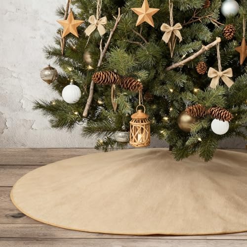 yuboo 48 Inch Burlap Christmas Large Tree Skirt - Image 6