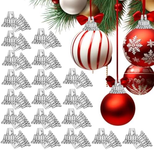IMIKEYA 200pcs Round Christmas Ornament Caps Replacement Silver Removable Metal Hangers Caps DIY Xmas Ball Parts for Porcelain Ceramic Glass Christmas Ornaments 1.3cm by IMIKEYA
