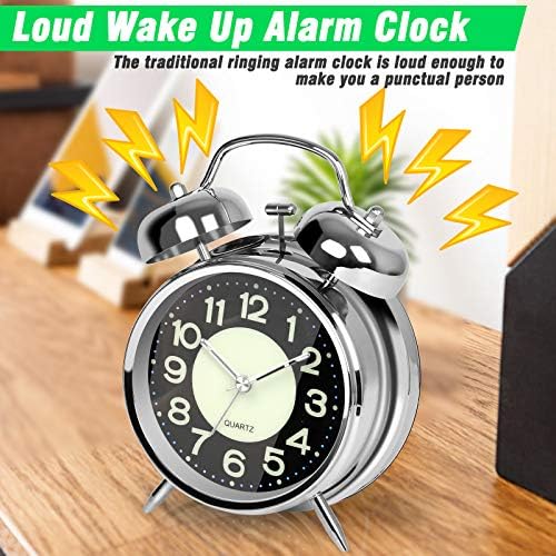 AYRELY?? Super Loud Alarm Clock for Heavy Sleepers, 4.5 Inch Twin Bell Retro - Image 5