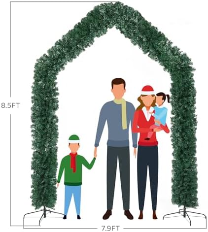 Outvita Christmas Archway Decoration, 8.5ft Artificial Tree Stand with Roof Top, Background Stand for Outdoor Indoor Room Festival Decoration - Image 2