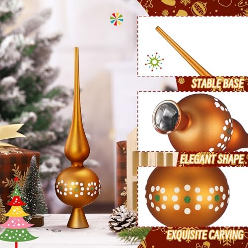 Gejoy Mercury Glass Christmas Finials Tree Topper Mexican Ornaments - Image 5