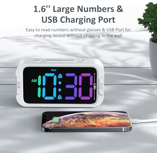 Odokee Digital Dual Alarm Clock for Bedroom with 0-100% Dimmable Display | RGB Electric Alarm Clock for Kids with Weekday/Weekend Mode - Loud Alarm for Heavy Sleepers with 5 Sounds Adjustable Volume - Image 6