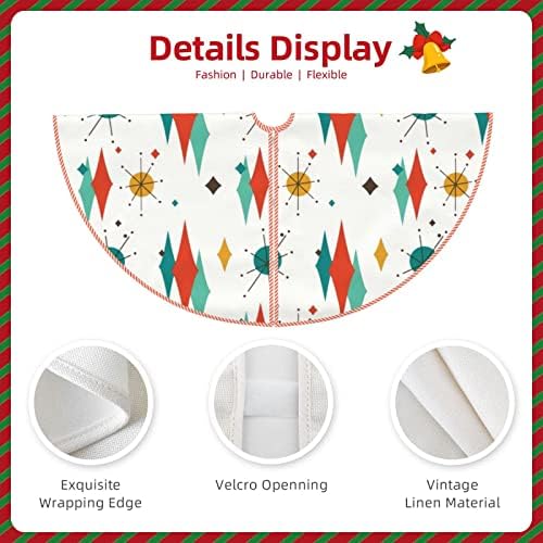 DKJlitter Christmas Tree Skirt 36 Inch, Mid Century Modern Retro Starburst - Image 6