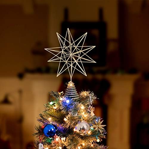 Glitter Star Christmas Tree Topper - 3-D Star Decor Ornament Decoration 13" - Image 3