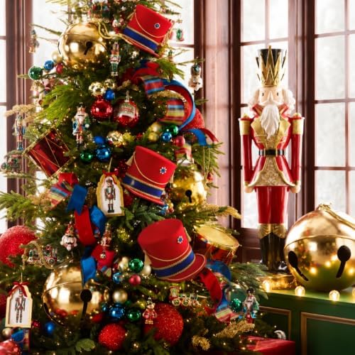 Gejoy Christmas Nutcracker Hat Tree Topper Xmas Tree Ornament Decoration - Image 3