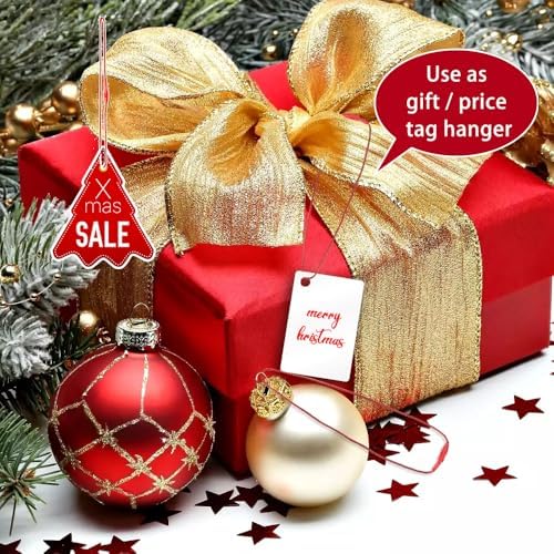 Christmas Ornament Hangers String, 100 Pcs PreCut Ornament Hook for Christmas Trees, Ornament String Red, Safe Ornament Ribbon Hangers for Xmas Holiday Party Hanging Decorations with Snap Fastener - Image 6