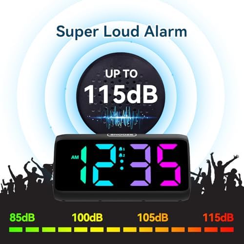 Netzu Loud Alarm Clock for Heavy Sleepers Black - Image 4