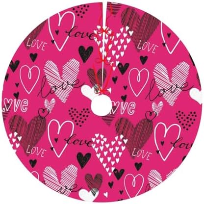 Happy Valentine's Day Tree Skirt Christmas Tree Ornaments Tree Skirt for Christmas Decoration 30" - Image 5