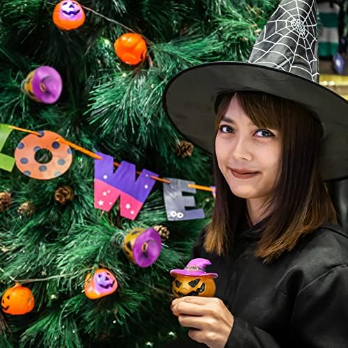 Queekay 4 Inch Halloween Tree Decorations Mini Pumpkin Tree Topper - Image 5
