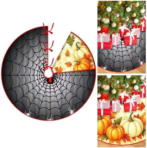 36 Inch Reversible Halloween Thanksgiving Tree Skirt, Double Sided by VDKIDKT