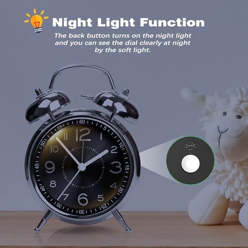 AYRELY?? Super Loud Alarm Clock for Heavy Sleepers Adults, Metal 4.5 Inches - Image 5