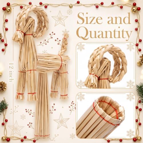 Gemscream Christmas Straw Goat Tree Topper Scandinavian Christmas Decor - Image 2
