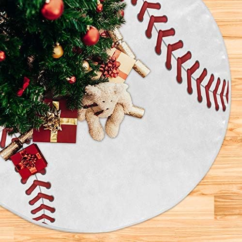 Blueangle 35.4 Inch Baseball Laces Christmas Tree Skirt Christmas Ornaments Home Decor Party Decorations - Image 5