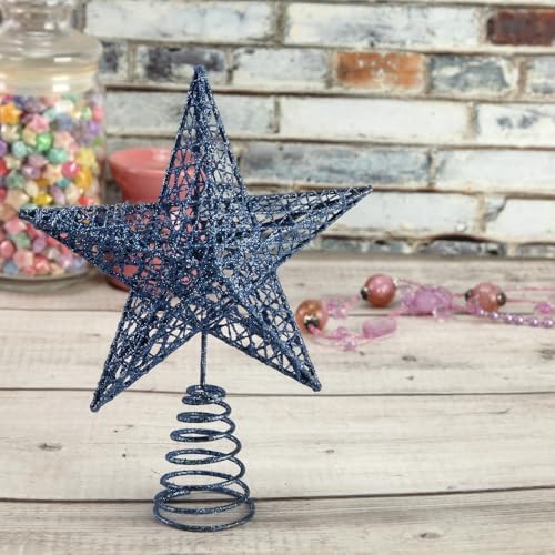 BinaryABC Iron Christmas Tree Star Topper,20cm Glittering Tree Topper - Image 3