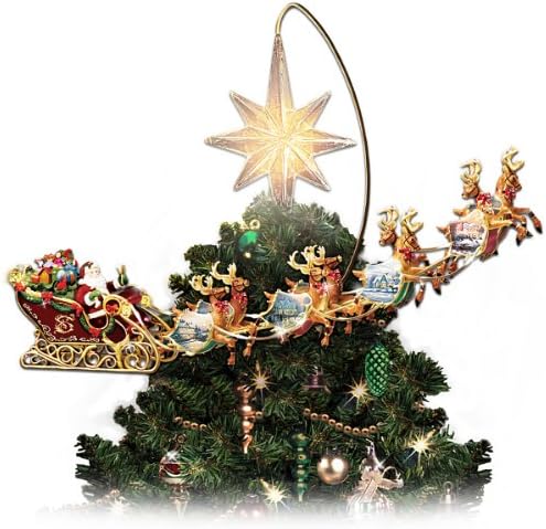 Thomas Kinkade Holidays in Motion Rotating Illuminated Tree Topper Animated Christmas Decor by The Bradford Editions by TheBradfordExchange