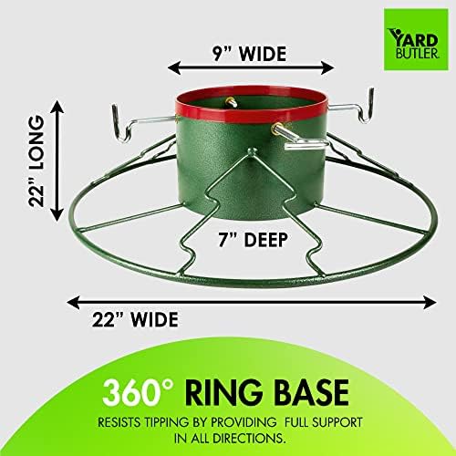 Yard Butler Christmas Tree Stand for 6-11' Trees, Green - Image 6