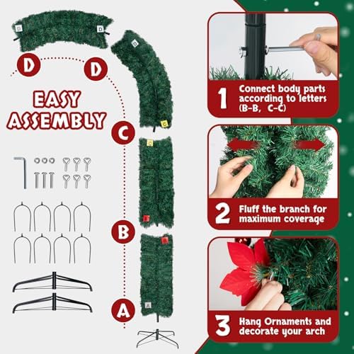 Outvita 9 ft Christmas Archway, Artificial Tree Stand with Arch Top - Image 3