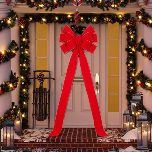 Norme 1 Pcs Red Extra Large Christmas Tree Topper Bow Decor - Image 4