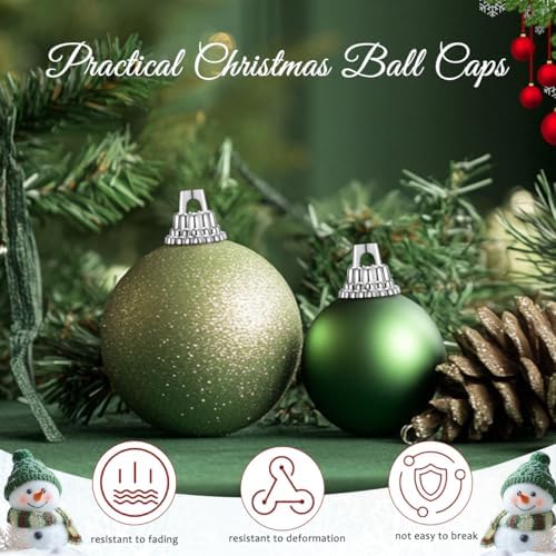 IMIKEYA 200pcs Round Christmas Ornament Caps Replacement Silver Removable Metal Hangers Caps DIY Xmas Ball Parts for Porcelain Ceramic Glass Christmas Ornaments 1.3cm - Image 7